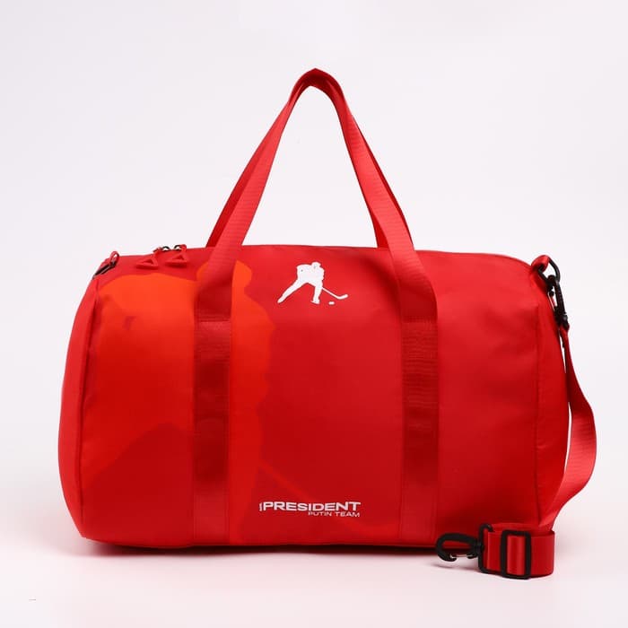 Сумка спортивная «RUSSIAN HOKEY», 47×28×24 см, цвет красный