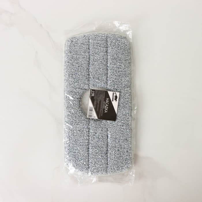 Насадка для швабры Raccoon, с вырезом, микрофибра, прямоугольная, 30×14.5 см, серая