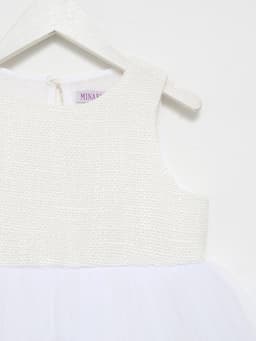 Платье нарядное для девочки MINAKU: PartyDress, белое, рост 110-116 см