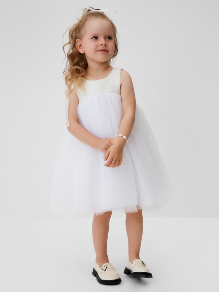 Платье нарядное детское MINAKU: PartyDress цвет белый, рост 110