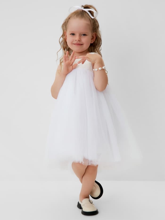 Платье нарядное детское MINAKU: PartyDress цвет белый, рост 110