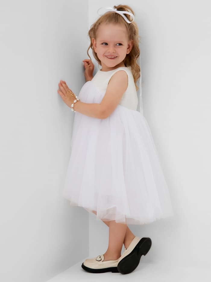 Платье нарядное детское MINAKU: PartyDress цвет белый, рост 110
