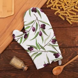 Варежка - прихватка «Доляна» Olives, 20×27 см, 100% хлопок, ватин 250 г/м²