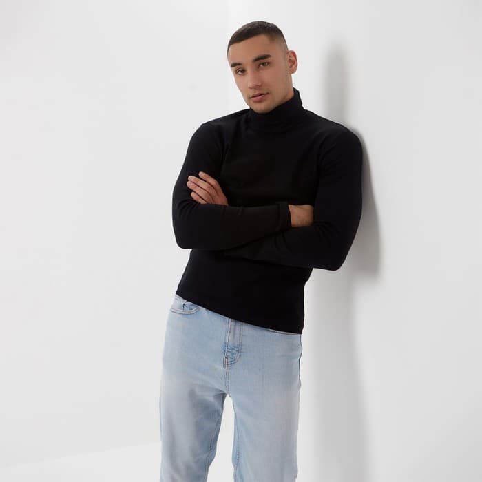 Водолазка мужская MINAKU: Basic line MAN, размер 54, чёрная