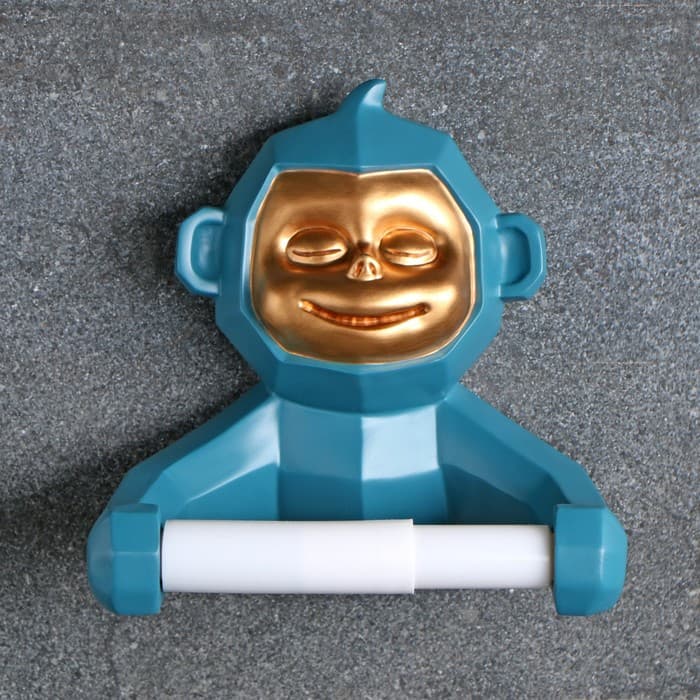 Держатель для туалетной бумаги "Обезьянка" зеленая