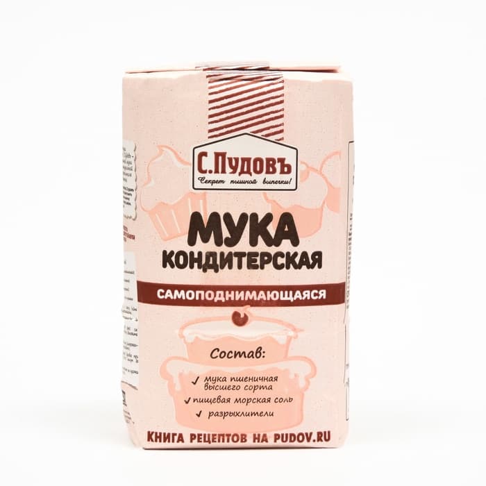 Мука кондитерская самоподнимающаяся С.Пудовъ, 500 г