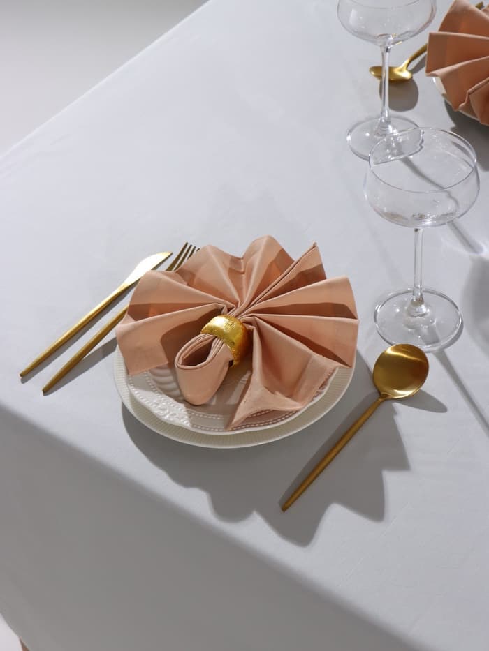 Набор салфеток с декоративными кольцами «Этель» Beige pleasure, 40×40 см - 2 шт., 100% хлопок, саржа 190 г/м²