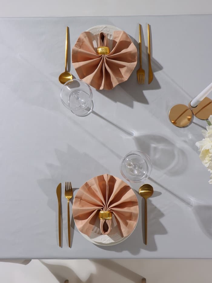 Набор салфеток с декоративными кольцами «Этель» Beige pleasure, 40×40 см - 2 шт., 100% хлопок, саржа 190 г/м²