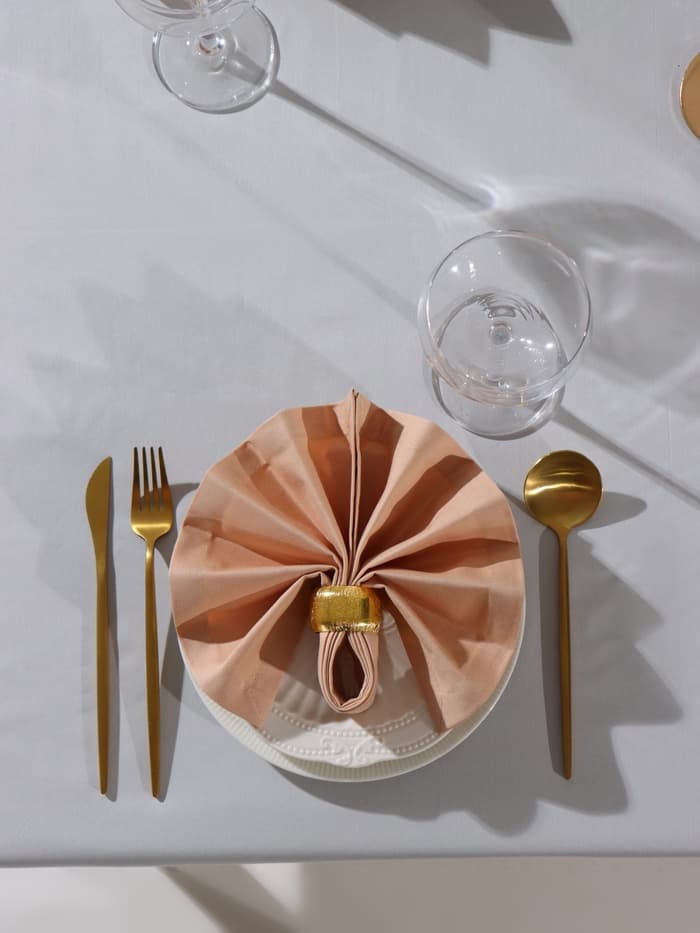 Набор салфеток с декоративными кольцами «Этель» Beige pleasure, 40×40 см - 2 шт., 100% хлопок, саржа 190 г/м²