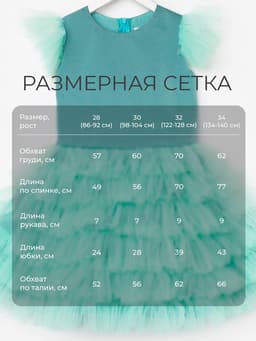 Платье нарядное для девочки KAFTAN с крылышками, цвет мятный, рост 122-128 см