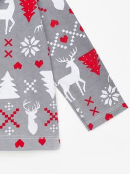 Пижама детская новогодняя: рубашка, брюки, KAFTAN «Скандинавия», серая, рост 122-128 см