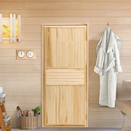 Дверь для бани и сауны «Эконом», 1600×700 мм, деревянная, из липы, «Добропаровъ»