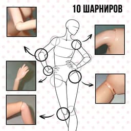 Кукла-модель шарнирная «Высокая мода», красный стиль