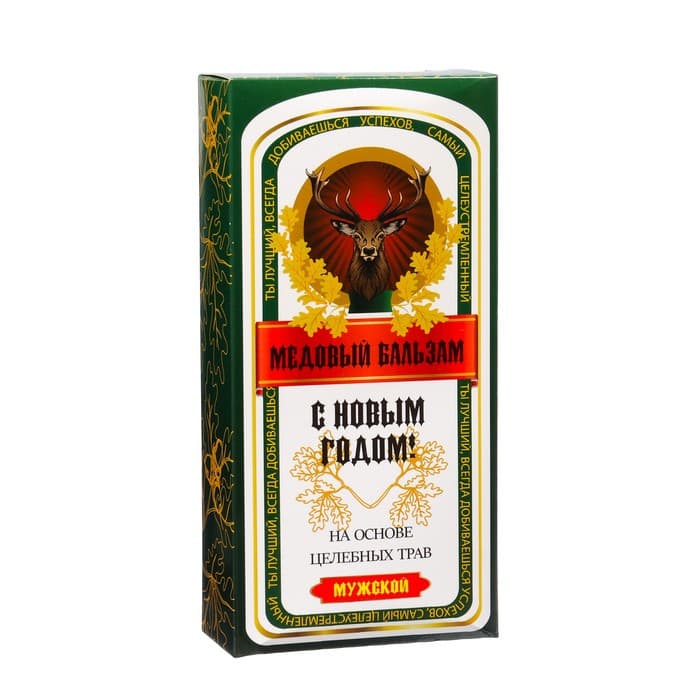 Новогодний безалкогольный алтайский медовый бальзам на травах Vitamuno «Мужской», 250 мл