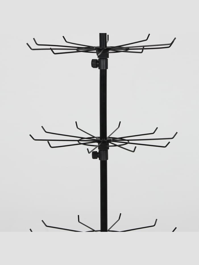 Вертушка, 7 ярусов по 10 крючков, 40×40×170, чёрная