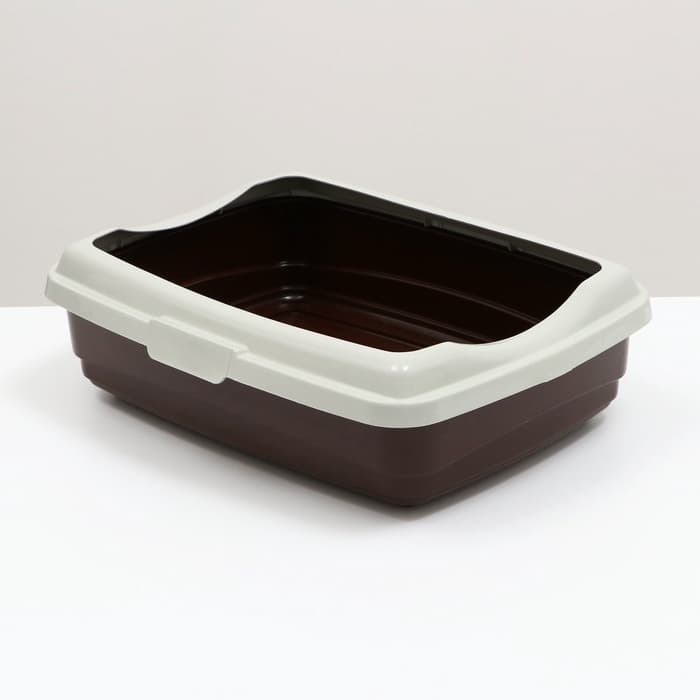 Лоток большой с бортиком Atlantis «Стандарт», 43×33×12.5 см, шоколад