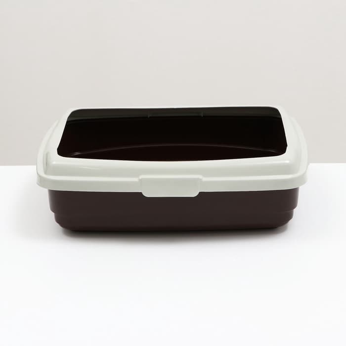 Лоток большой с бортиком Atlantis «Стандарт», 43×33×12.5 см, шоколад