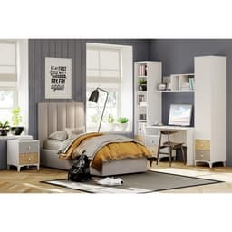 Тумба прикроватная «Морти», 446×452×562 мм, цвет дуб бунратти/серый/белый