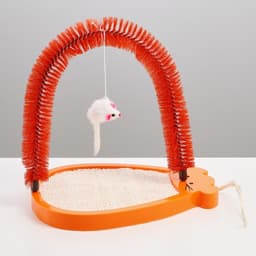 Комплекс для кошек с сизалевой когтеточкой, аркой - чесалкой и мышкой, цвет МИКС