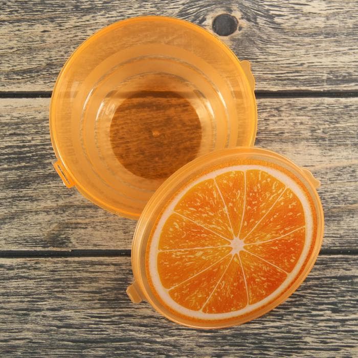 Контейнер для еды Доляна «Сочный фрукт», пластик, 500 мл, оранжевый