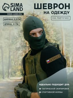 Шеврон на одежду «Россия», на липучке, 8×2.5 см