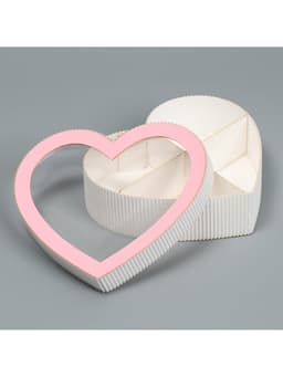 Коробка подарочная, кондитерская упаковка «Сердце», розовая 18×16.5×5 см