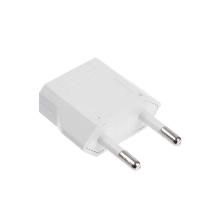 Переходник с американской вилки на евророзетку, плоский, 6 А, белый, 220 В