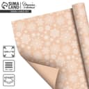 Бумага упаковочная крафтовая в рулоне «Снежинки», 0.68×7 м