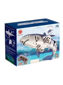 Акула радиоуправляемая «Белая», плавает, брызгает водой, работает от аккумулятора, цвет синий