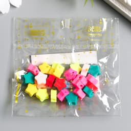 Набор бусин для рукоделия и плетения «Арт Узор. Яркие звёздочки», 25 шт., 0.5×0.9×0.9 см