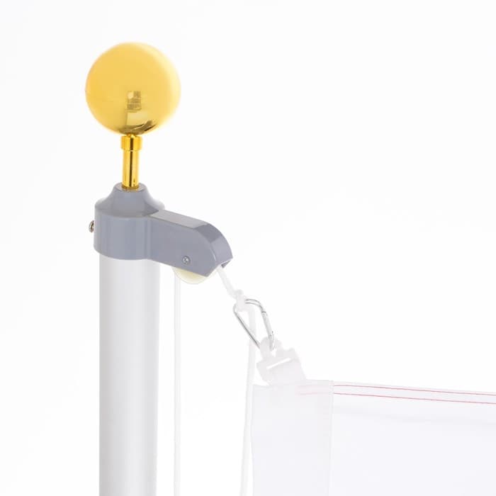 Флаг России 90×150 см, флагшток уличный, 7.5 метров, d=5 см