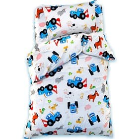 Постельное бельё 1.5-спальное «Синий трактор», поплин