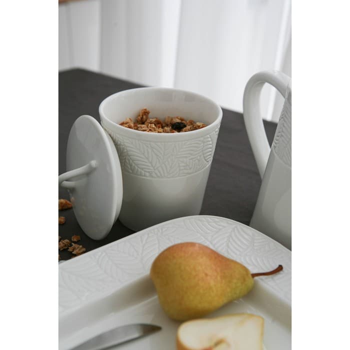 Банка для сыпучих Magistro Crotone, 600 мл, 12.5×15.4 см, фарфор, белая