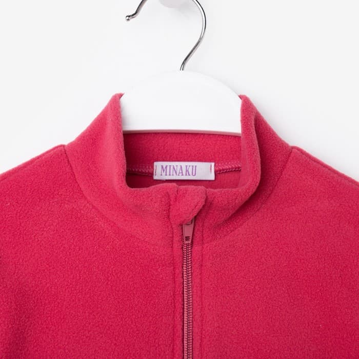 Толстовка для девочки флисовая MINAKU, тёмно-розовая, размер 98-104 см