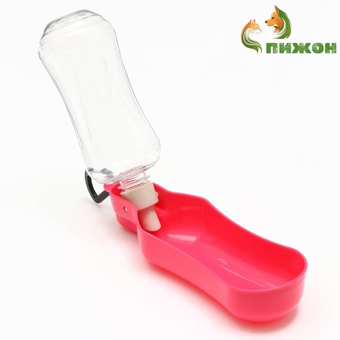 Поилка прогулочная фигурная, 500 мл, с мягким носиком, пластик, розовая