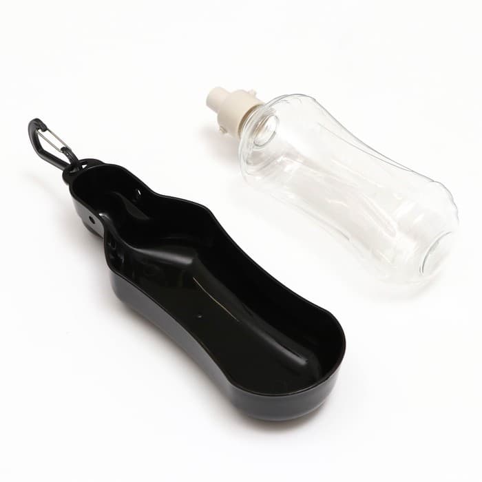 Поилка прогулочная фигурная, 500 мл, с мягким носиком, пластик, чёрная