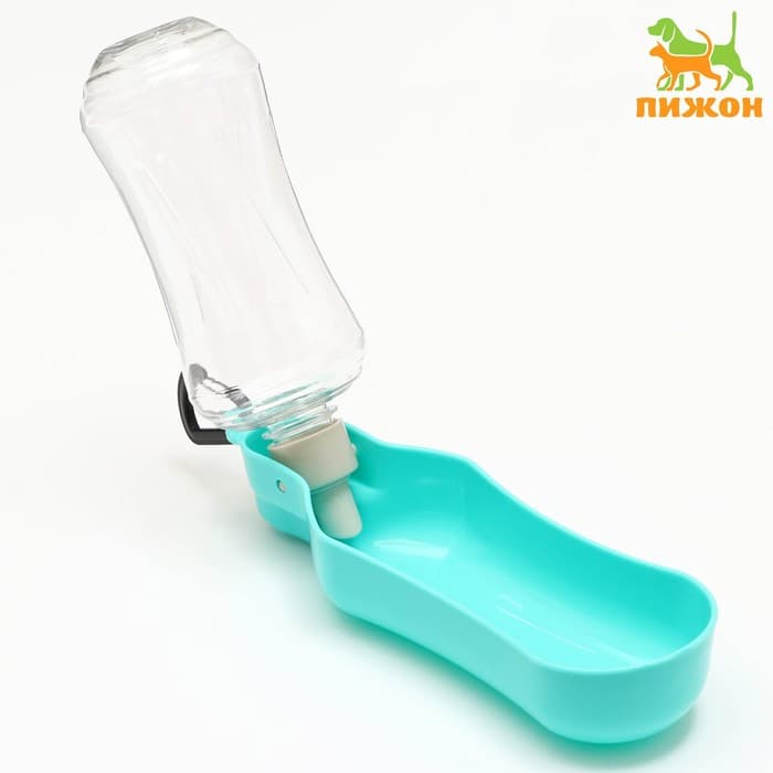 Поилка прогулочная фигурная, 500 мл, с мягким носиком, пластик, бирюзовая