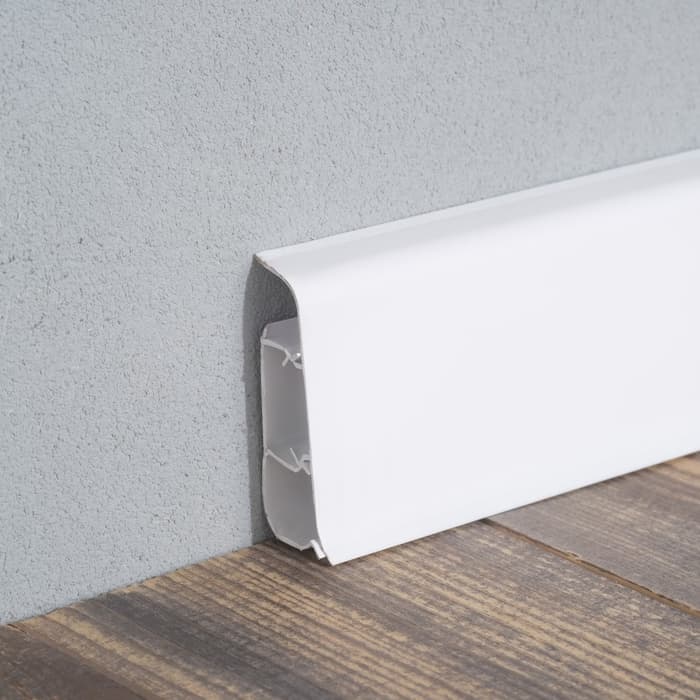 Плинтус напольный «Деконика», 55×2200 мм, цвет 001 белый