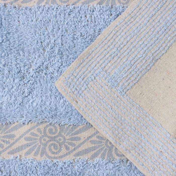 Коврик для дома Доляна «Вензель», 50×80 см, голубой