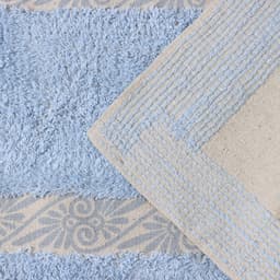 Коврик для дома Доляна «Вензель», 50×80 см, голубой