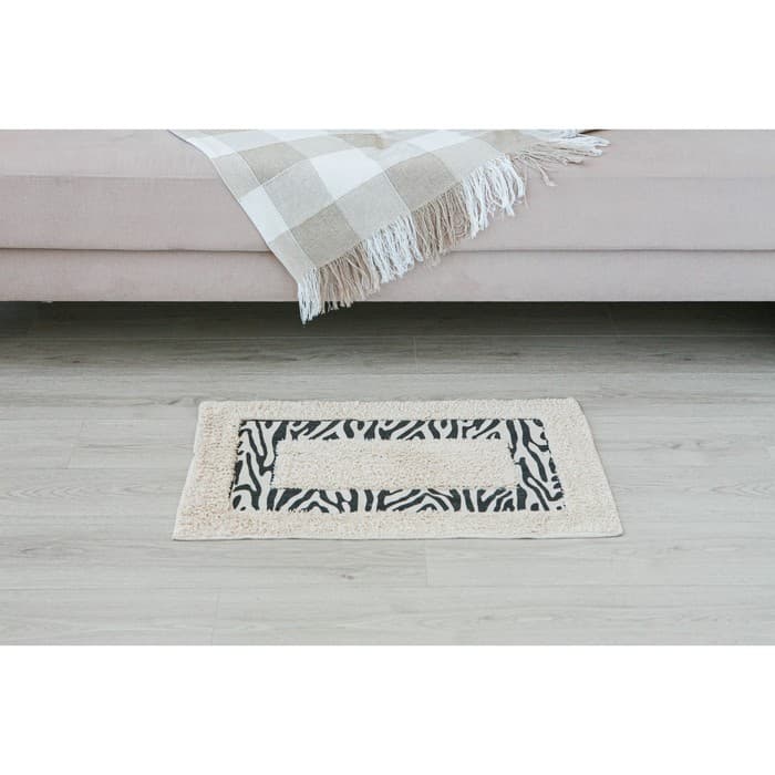 Коврик для дома Доляна «Зебра», 50×80 см, молочный