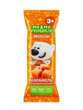 Батончик-мюсли злаковый Ми-Ми-Мишки карамель, 24 г