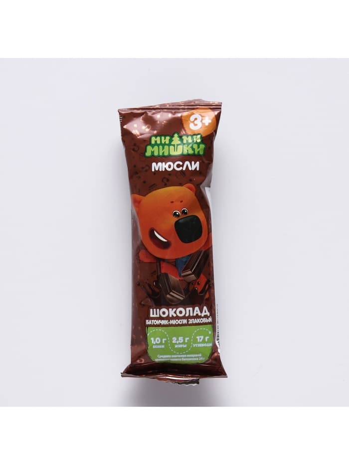 Батончик-мюсли злаковый Ми-Ми-Мишки шоколад, 24 г
