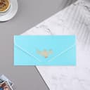 Конверт для денег "Поздравительный" серо-голубой, цветы, 19х9 см