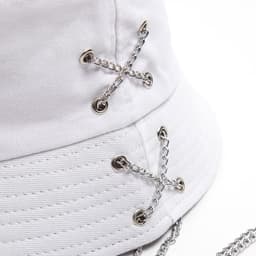 Панама женская MINAKU с цепочкой, белая, размер 56-58