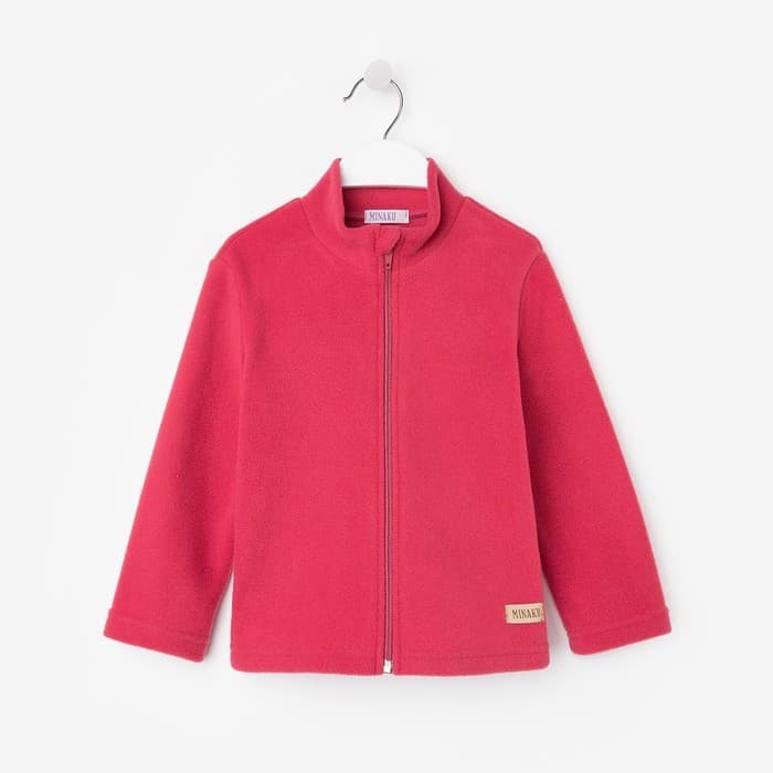 Толстовка для девочки флисовая MINAKU, тёмно-розовая, размер 122-128 см