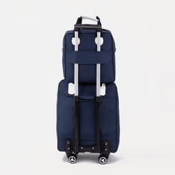 Сумка дорожная 2 в 1 на 4 колёсах 20", отдел на молнии, 4 наружных кармана, синяя