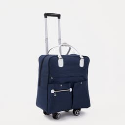 Сумка дорожная 2 в 1 на 4 колёсах 20", отдел на молнии, 4 наружных кармана, синяя