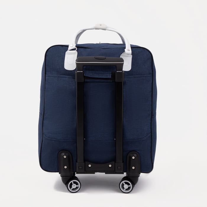 Сумка дорожная 2 в 1 на 4 колёсах 20", отдел на молнии, 4 наружных кармана, синяя