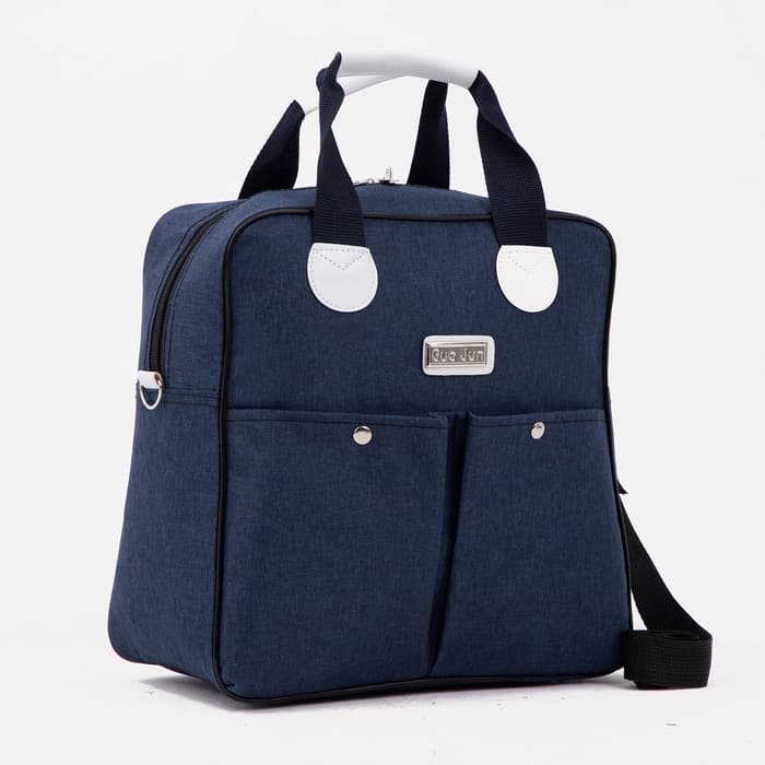 Сумка дорожная 2 в 1 на 4 колёсах 20", отдел на молнии, 4 наружных кармана, синяя